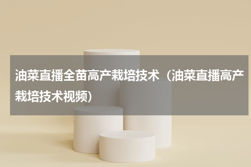 油菜直播全苗高产栽培技术（油菜直播高产栽培技术视频）